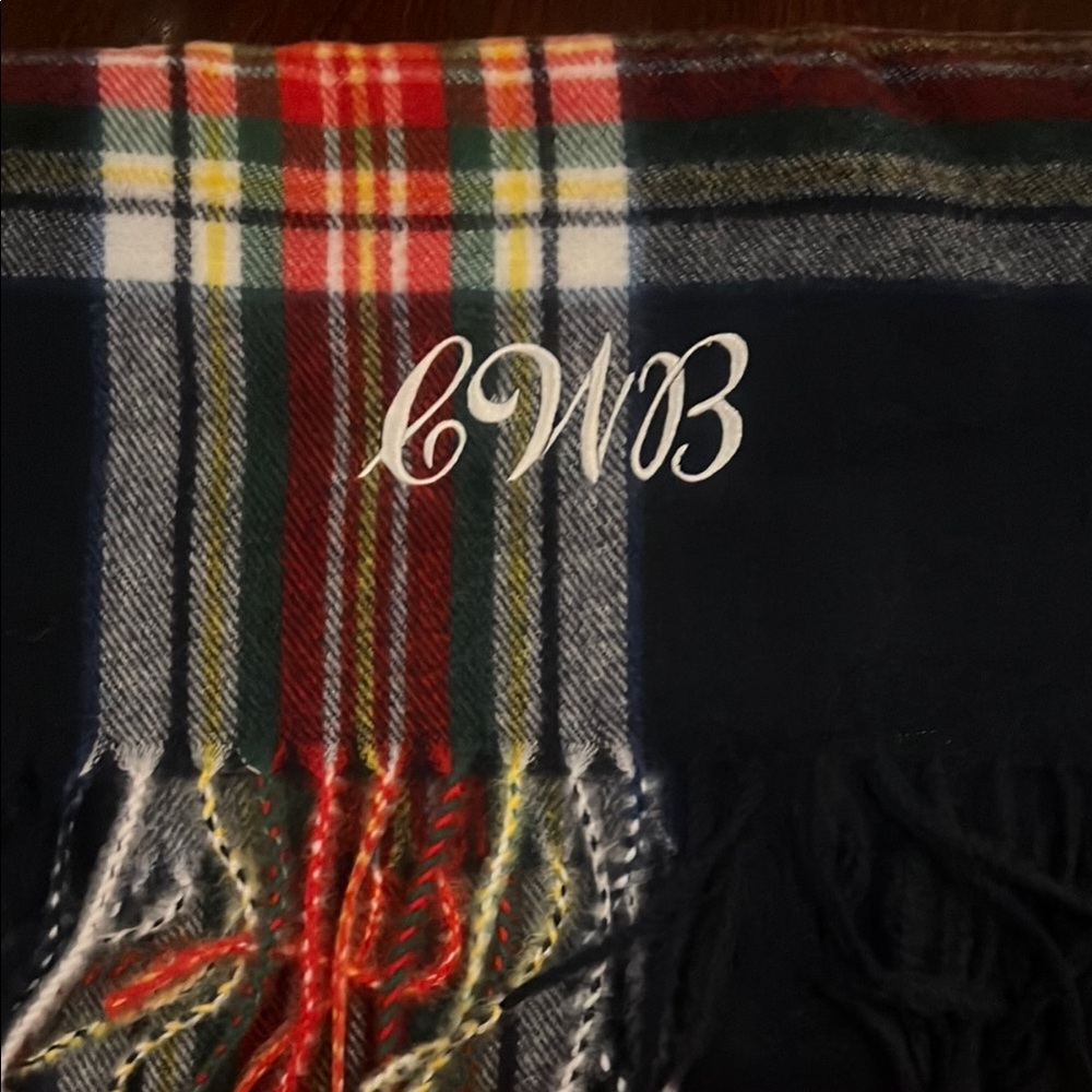 Plaid Monogrammed Scarf